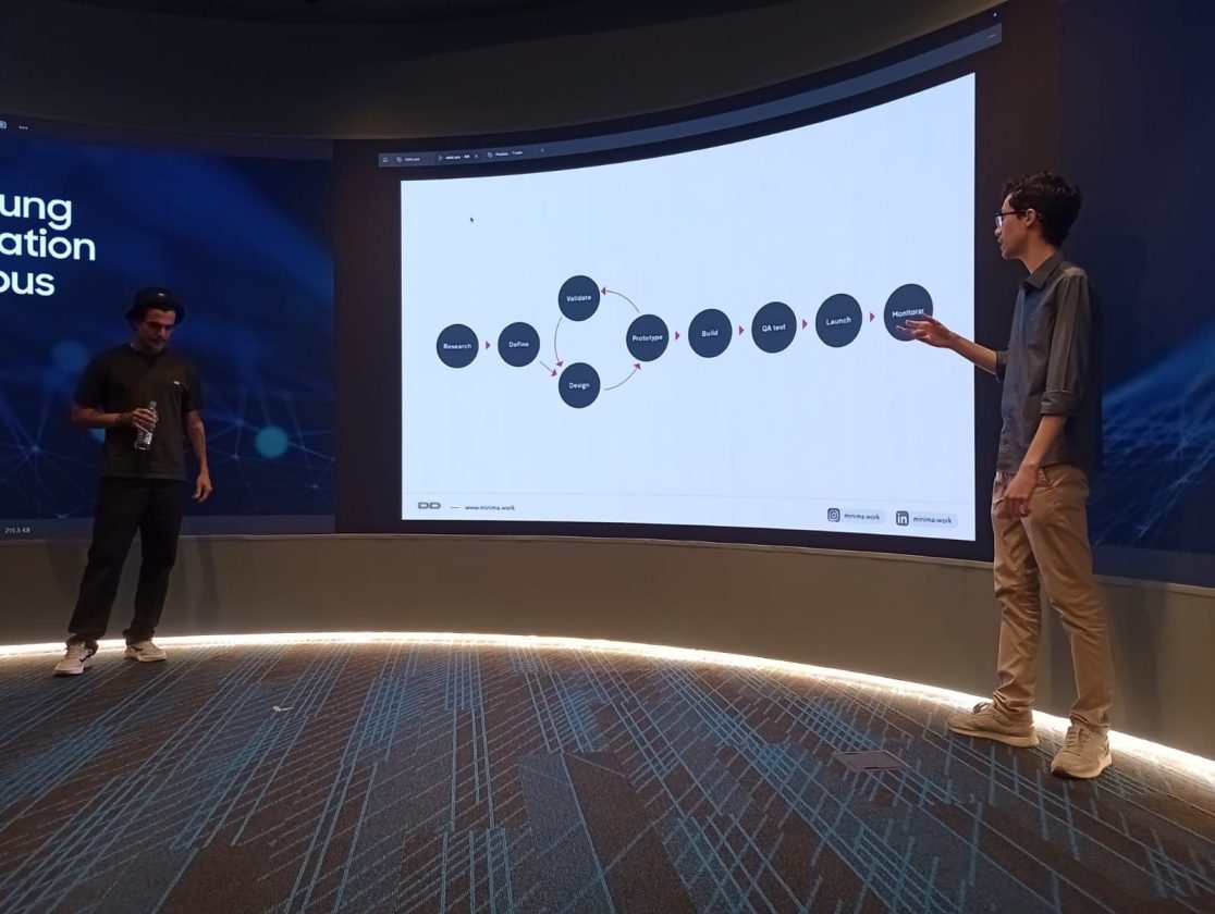 Oficina diante de uma tela curva, no Samsung Innovation Campus 2025